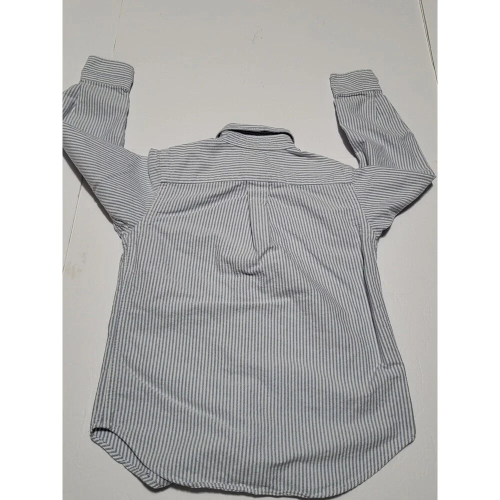 (#17) Ralph Lauren Blue White Striped Oxford Button Down Size Toddler 5 Vintage